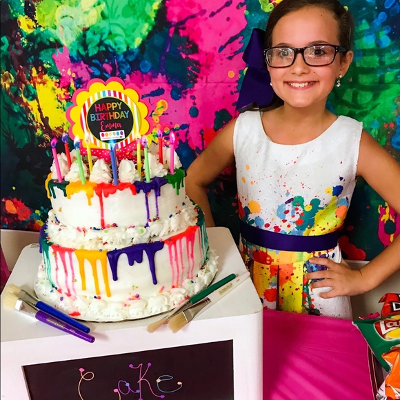 Girls Size 10 Paint Splatter Dress - Picture 5 of 5